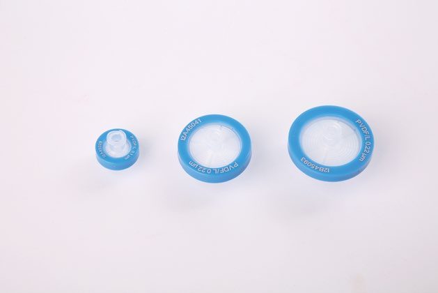 친수성 PVDF 시린지 필터 (파란색)